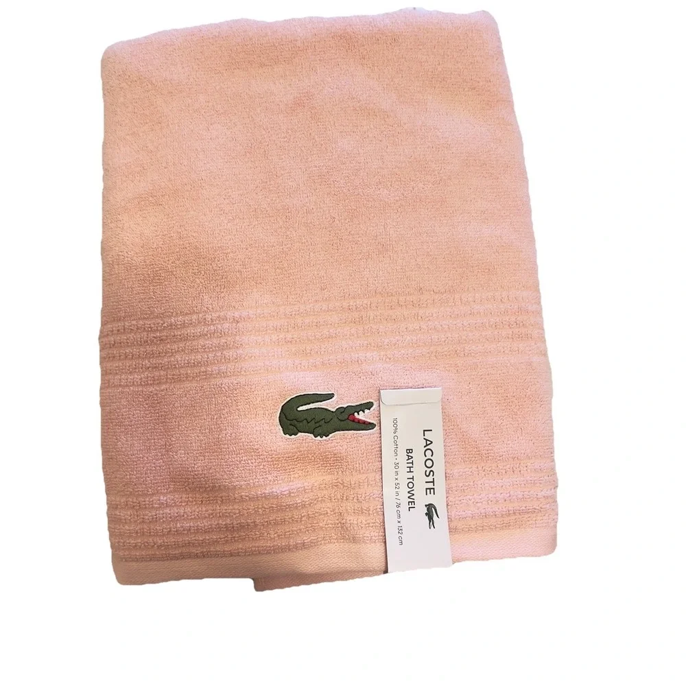 Lacoste ~ Champaign Pink Bath Towel 100% Cotton 30